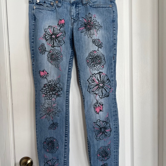 🌸 True Religion “Section Skinny” Floral Jeans – Size 31 🌸 - Picture 2 of 6